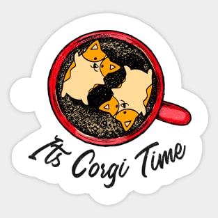 Coffee corgis Sticker